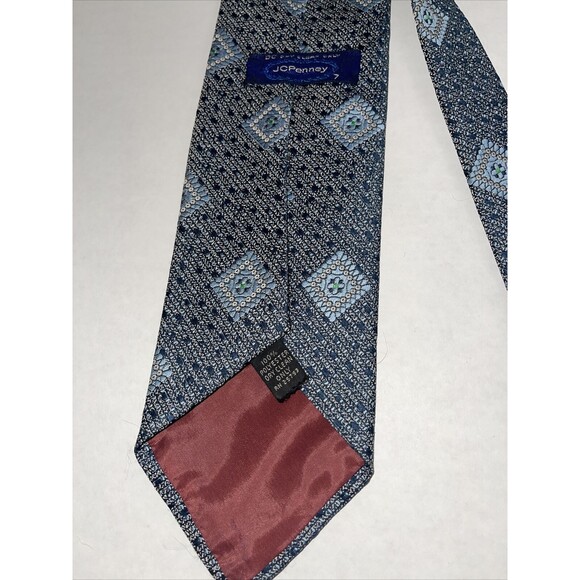 Vintage 1970s JC Penney Men's Blue Tie Texturized Polyester 56" X 4" Mm57 - Picture 3 of 7